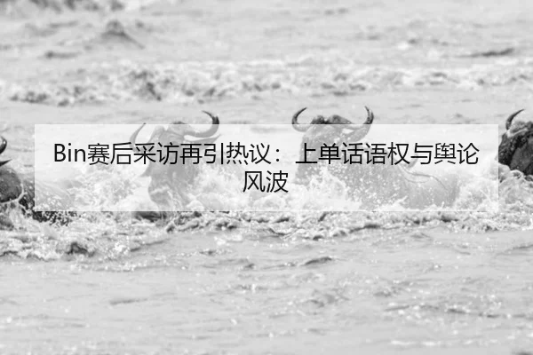 Bin赛后采访再引热议：上单话语权与舆论风波